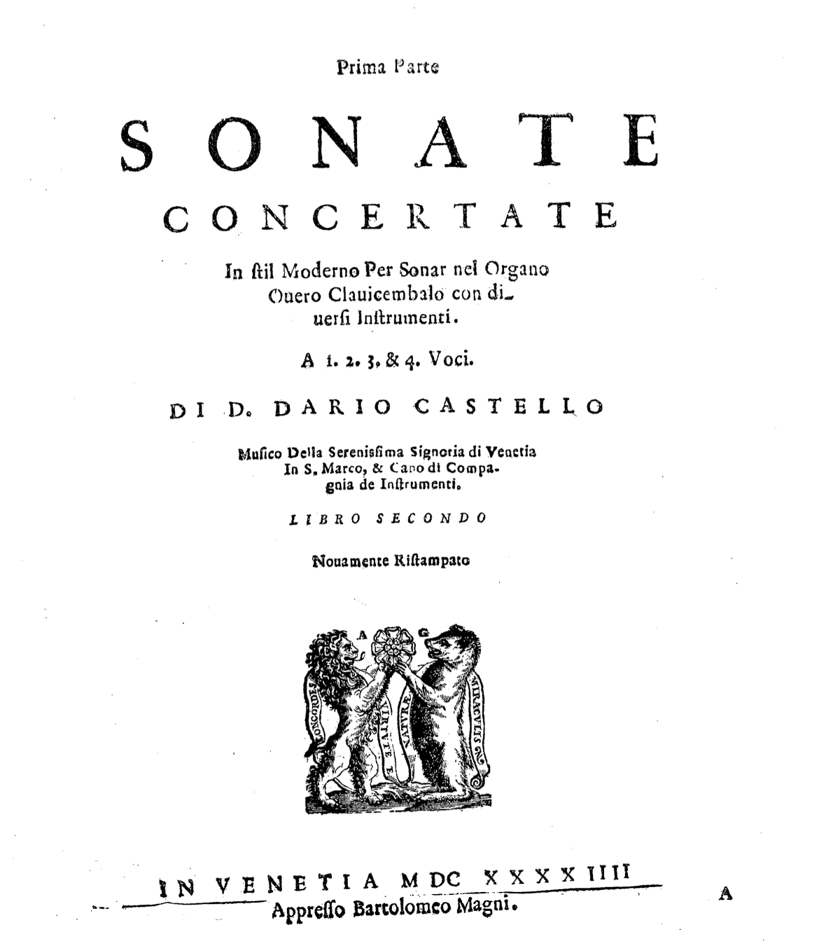 Dario Castello, Sonate concertate in stile moderno, 1629